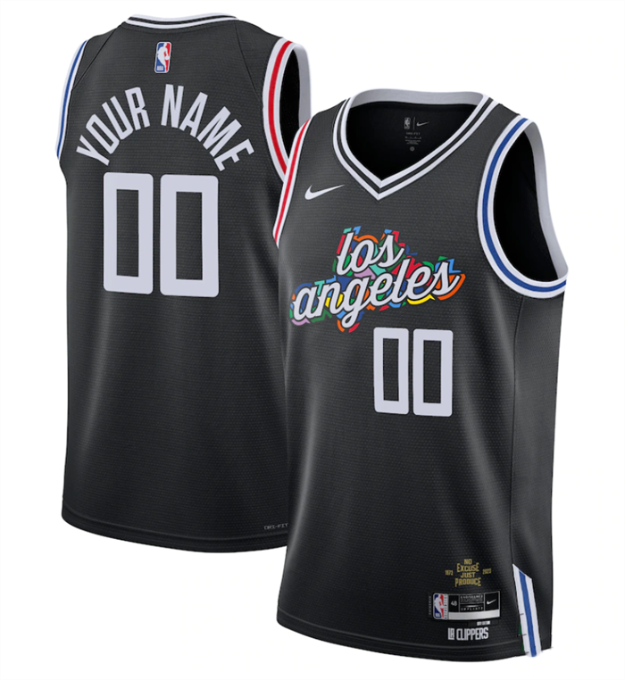 Men's Black Los Angeles Clippers Active Player Custom 2022/23  City Edition Stitched Jersey